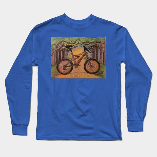 Adventure Awaits in the woods Long Sleeve T-Shirt by DesignsByE.
